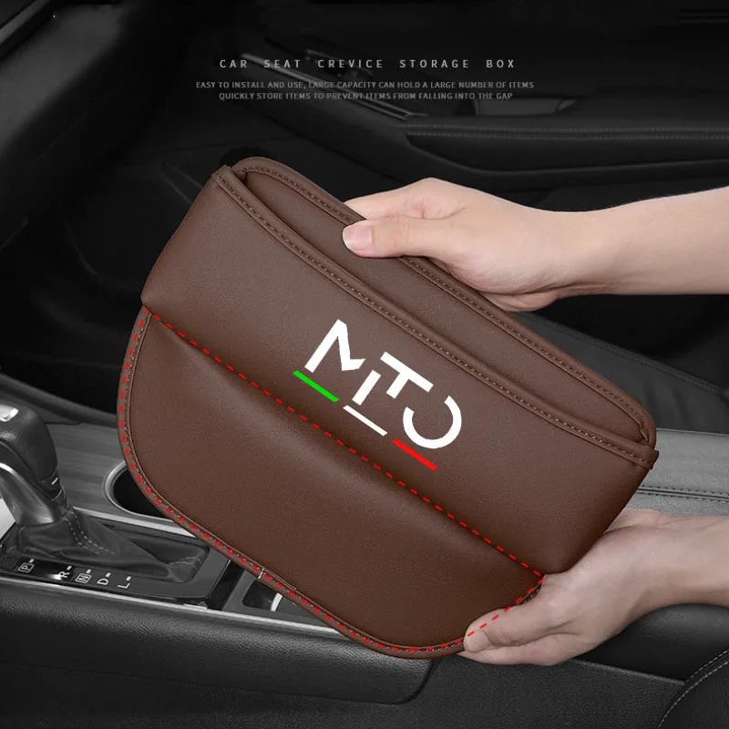 Car Seat Organizer Leather Crevice Storage Box for Alfa Romeo MITO Auto Accessories