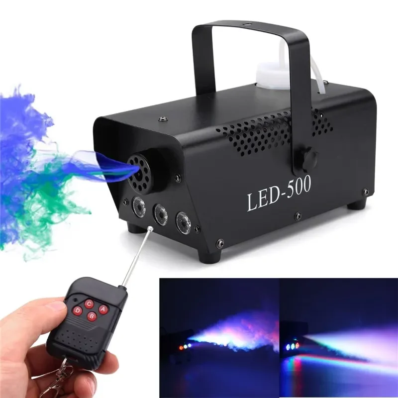 500W LED R/G/B Wireless Remote Control Fog Machine Pump Dj Disco Smoke Machine For Party Wedding Christmas Stage LED Fogger