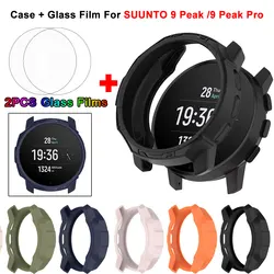 2-IN-1 Case + Tempered Glass Film For SUUNTO 9 Peak Pro TPU Screen Protector & Bumper Protective Cover For SUUNTO 9 Peak