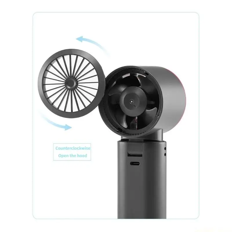 

D0AB Portable Outdoor Handheld Fan 4 Speed Mini Cooling USB Rechargeable Control Cooling Fan with Cold Compress