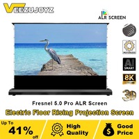 Hot Fresenl 5.0 Pro Electric Floor Rising ALR Projection Screen Motorized 100 inch Tab Tension 4K/8K HD For Normal Projectors