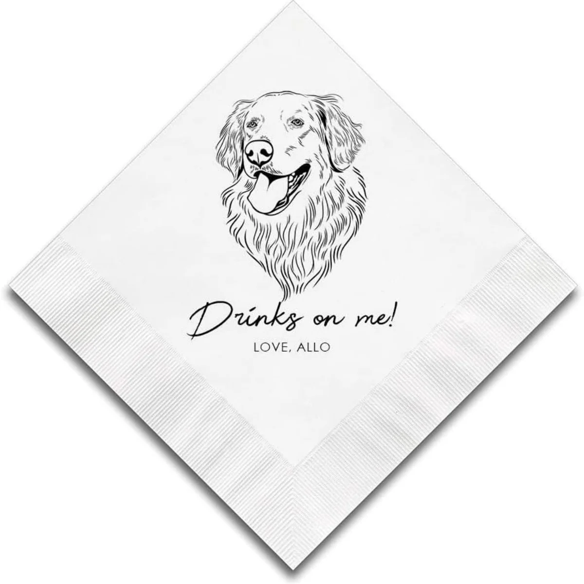 50pcs Pet Cocktail Napkins, Dog Wedding Napkins, Custom Pet Cocktail Napkin, Custom Pet Portrait Wedding Napkins