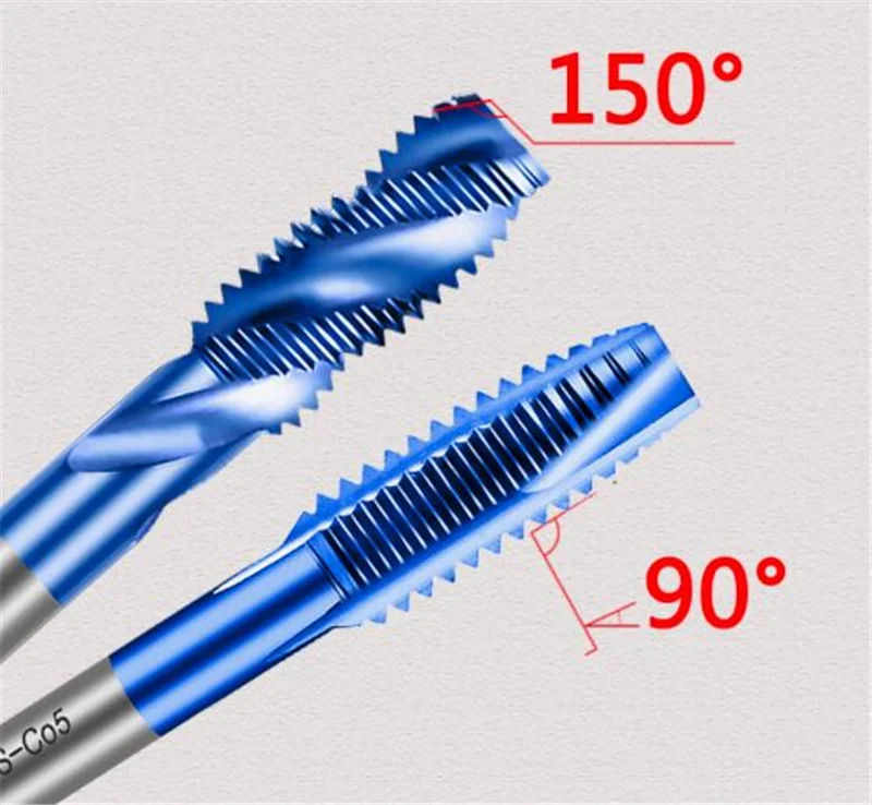 2PCS/set HSS-Co M35 blue cobalt containing  machine tap  tip spiral tap for M3-16 stainless steel free shipping