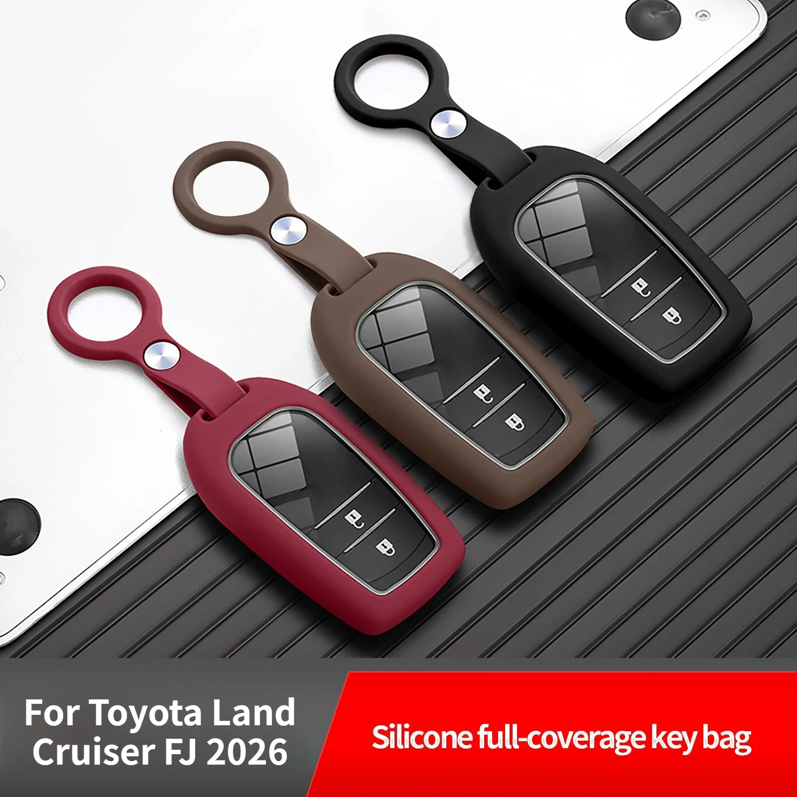 Liquid Silicone Key Cover Soft Anti-Drop Wireless Control Key Protective Case Modified Accessory For Toyota Land Cruiser FJ 2026 detail image 1