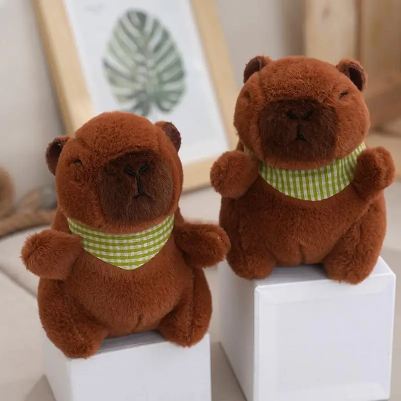 Cartoon Capybara Peluche Zaino Ciondolo Cartoon Peluche 12 cm Animale Peluche Accessori chiave Portachiavi Ciondolo per ragazzi e