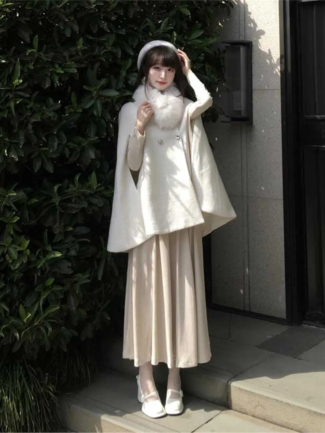 

Rich Girl Gentle Style Two-Piece Set Midi Dress Coat Soft Elegant Autumn Fashion Women's Clothing Button Closure Pure Color