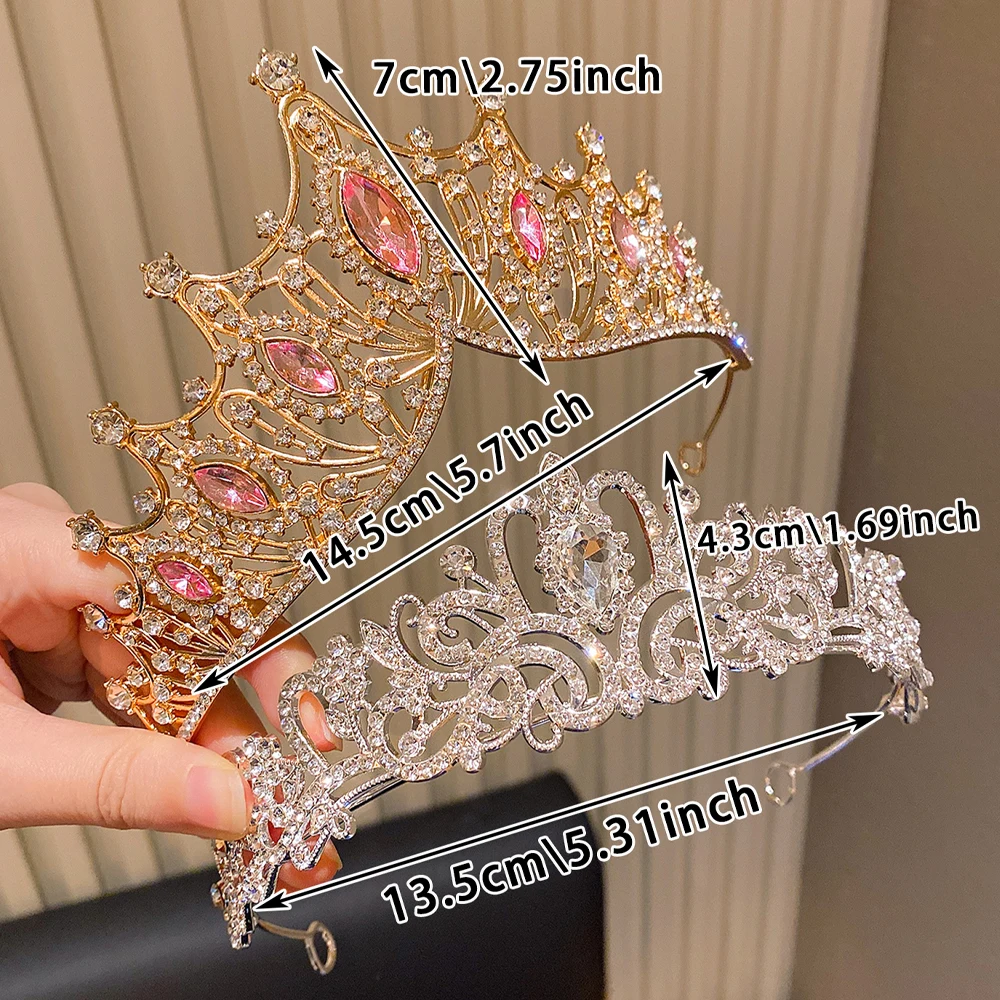 2 corone per spettacoli di feste di fascia alta di colore misto, regali ideali per matrimoni, compleanni, celebrazioni, cerimonie di arrivo delle donne