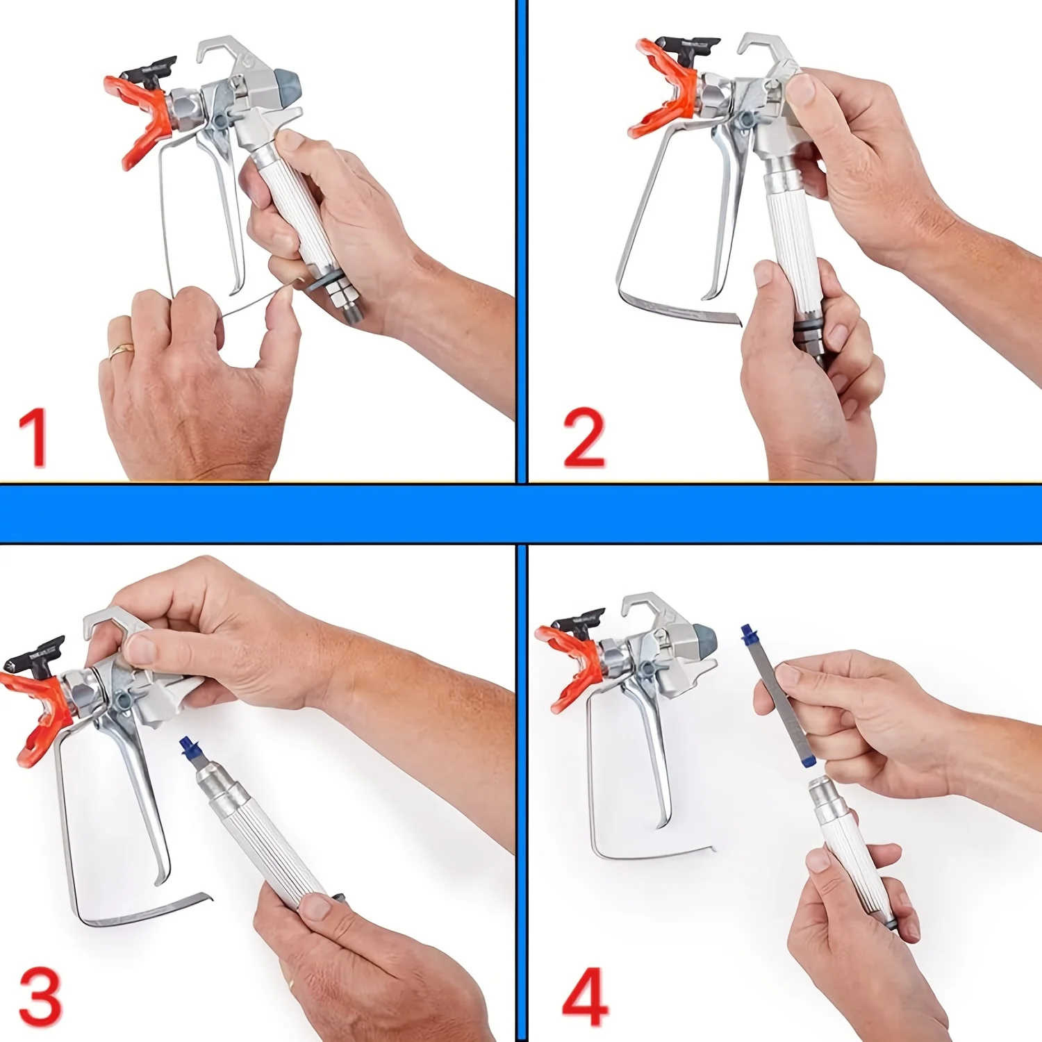 10Pcs Airless Spray Gun Filter 60 Mesh Blue Tip Stainless Steel Mesh Filter High Pressure Paint Sprayer Accessory Replacement image 5