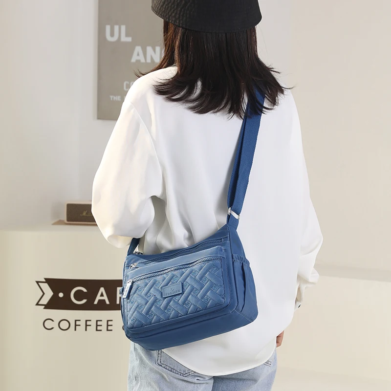 2024 New Women Shoulder bag High Quality Thread Female Messenger Bag Ladies Nylon CrossBody Bag Girls Tote Handbag Bolsos Mujer