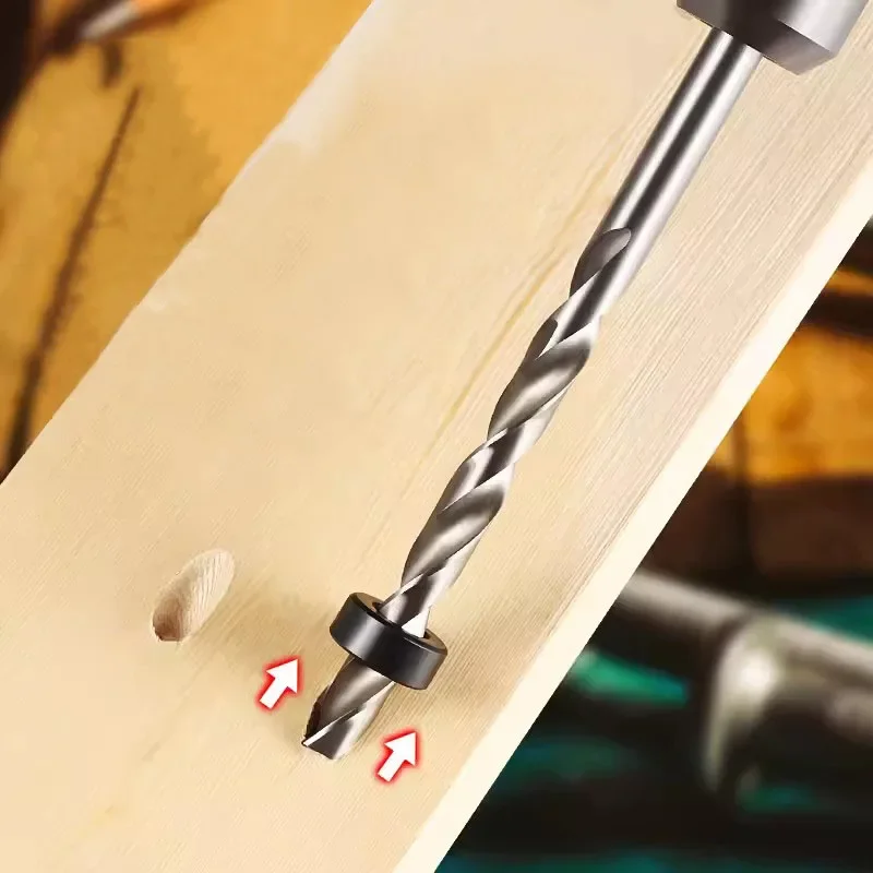 

HSS Inclined Hole Drill Hex Twist Step Drill Bit Kreg Pocket Hole Drill Jig Guide 9/9.5mm with Stop Collar for Woodworking