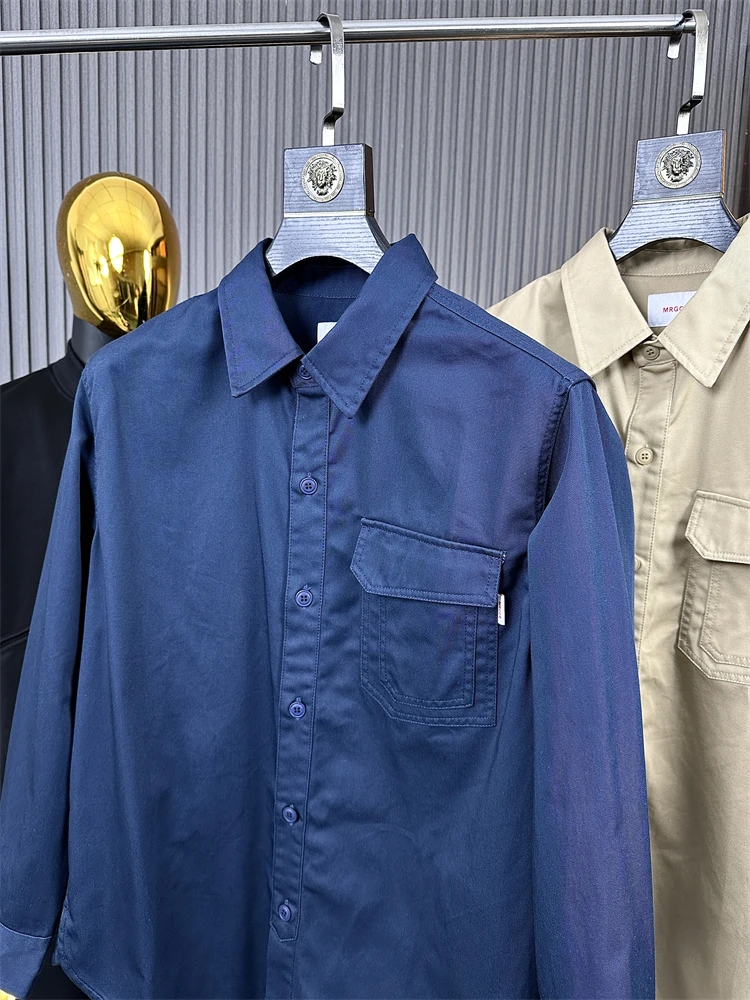 

Oversize Japanese Workwear Sle Pure Cotton Waed ket Collar Work irt for Men Breathable Moisture Absorbent Long Sv...