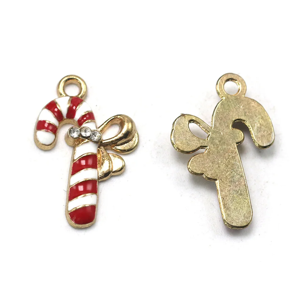 

10Pcs Alloy Earrings Pendants Candy Cane Charms DIY Necklace Bracelet Jewelry Making Accessory Set Alloy Pendant Charm