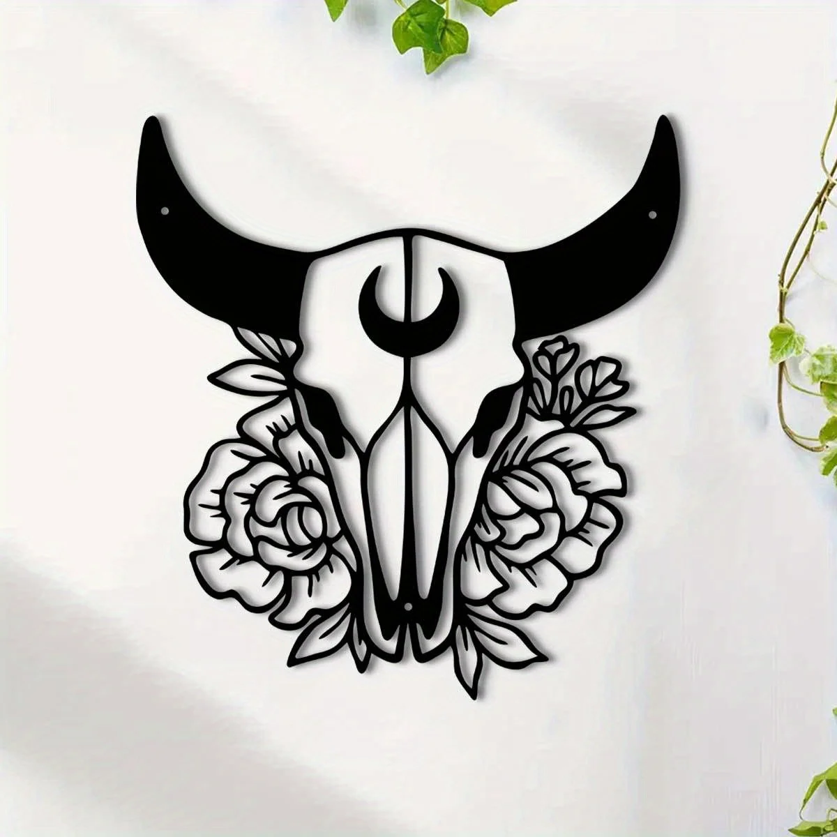 

Metal Cow Skull Iron Wall Art 1pc Rustproof Sculpture Decor for Patio Garden Living Room Indoor Outdoor Wall Mural Ornament