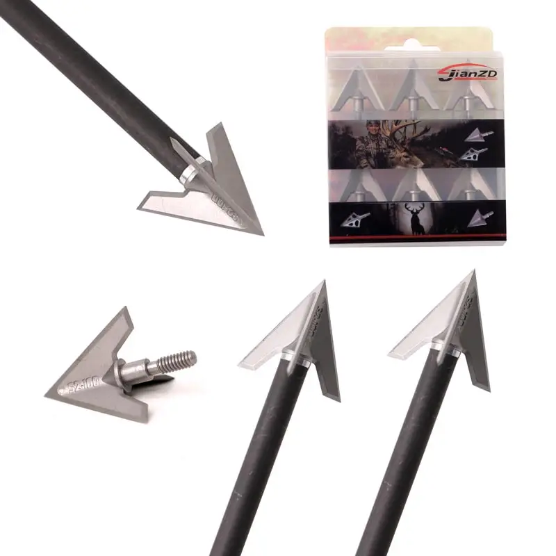 

Archery 3Blade Broadheads, 100Gr Stainless Steel, Filed Points, Hunting and Shooting Arrow Accessories, 6/12/24 Pcs