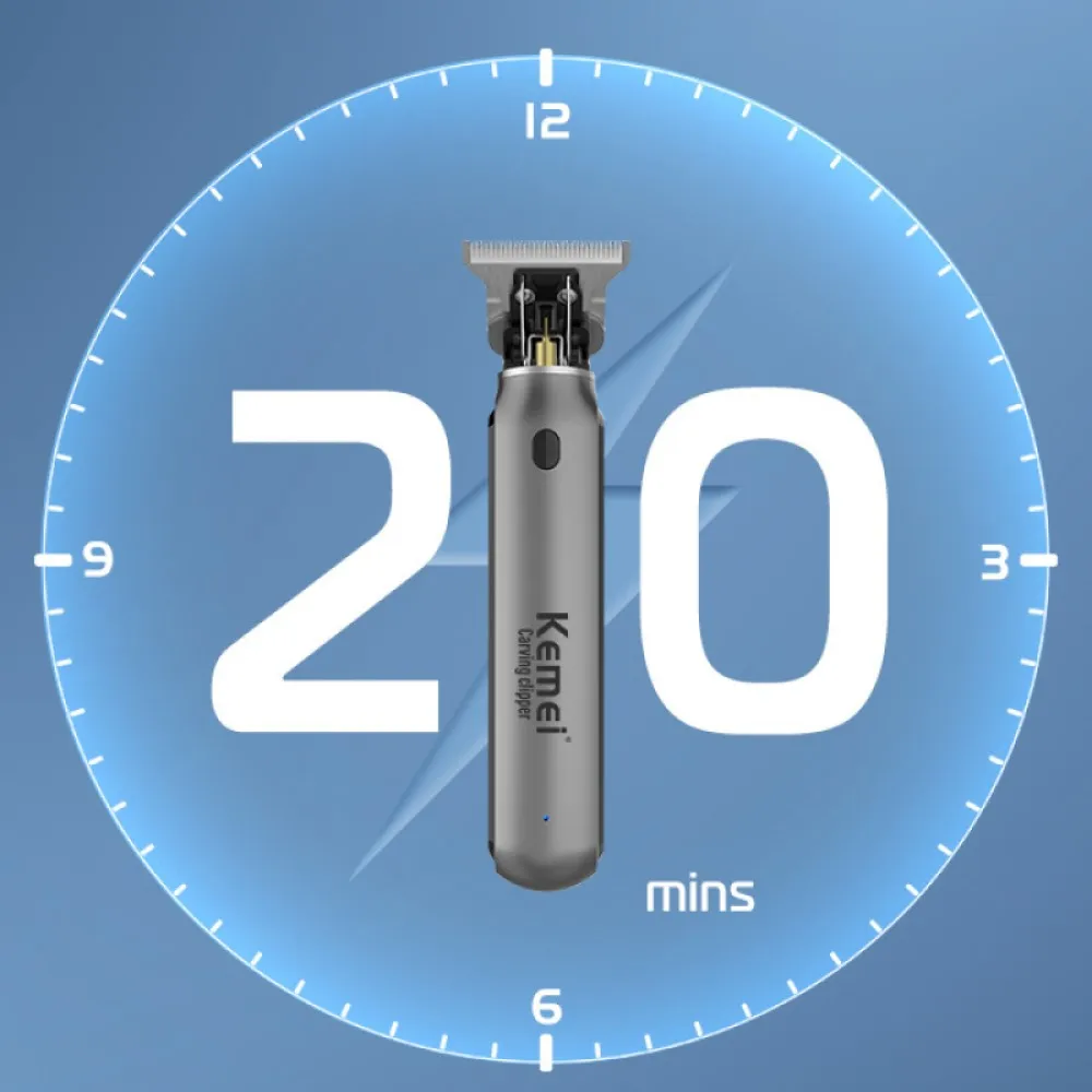 Kemei 1757 clippers men barba trimmer zero gapped t-lâmina máquina de corte de cabelo sem fio profissional barbeiro afiadores cortador
