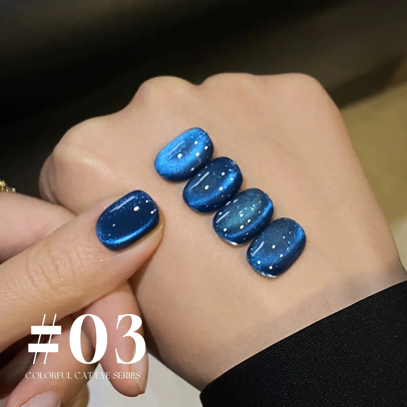 ZH 12ML 10-Color Blue Series Blue Eyes Star Sea Cat Eye Gel Nail Polish 2026 New Summer Flash Lamp Cat Eye Nail Polish Nail Art