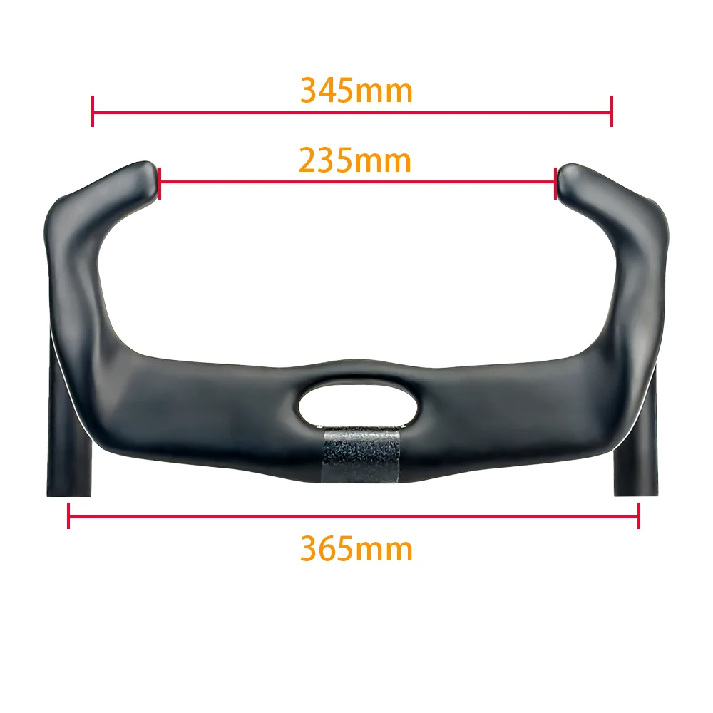 BALUGOE Koolstofvezel Track Fietsen Handvat Sprint Match Fietsstuur TT Fietsstuur Vast Zwart Mat 31.8mm sport UCI