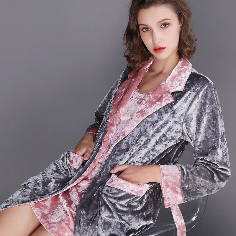 

2023 Winter Sleepwear Warm Flannel Nightwear Thick Homewear Women Fleece Coral Kimono Bathrobe Gown Sleep Suit Loungewear