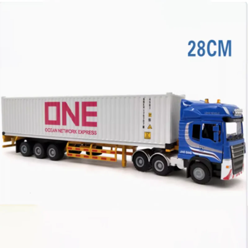 1:50 Scale Alloy Metal Detachable Truck Trailer Container High Simulation Diecast Car ModelChildren Engineering Car Birthday Toy