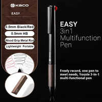 NEW KACO 3-in-1 Pens EASY 0.5mm 2-color Gel Pen Mechanical Pencil Wood & Metal Rod Exam Daily Record Highlights Quality Supplies