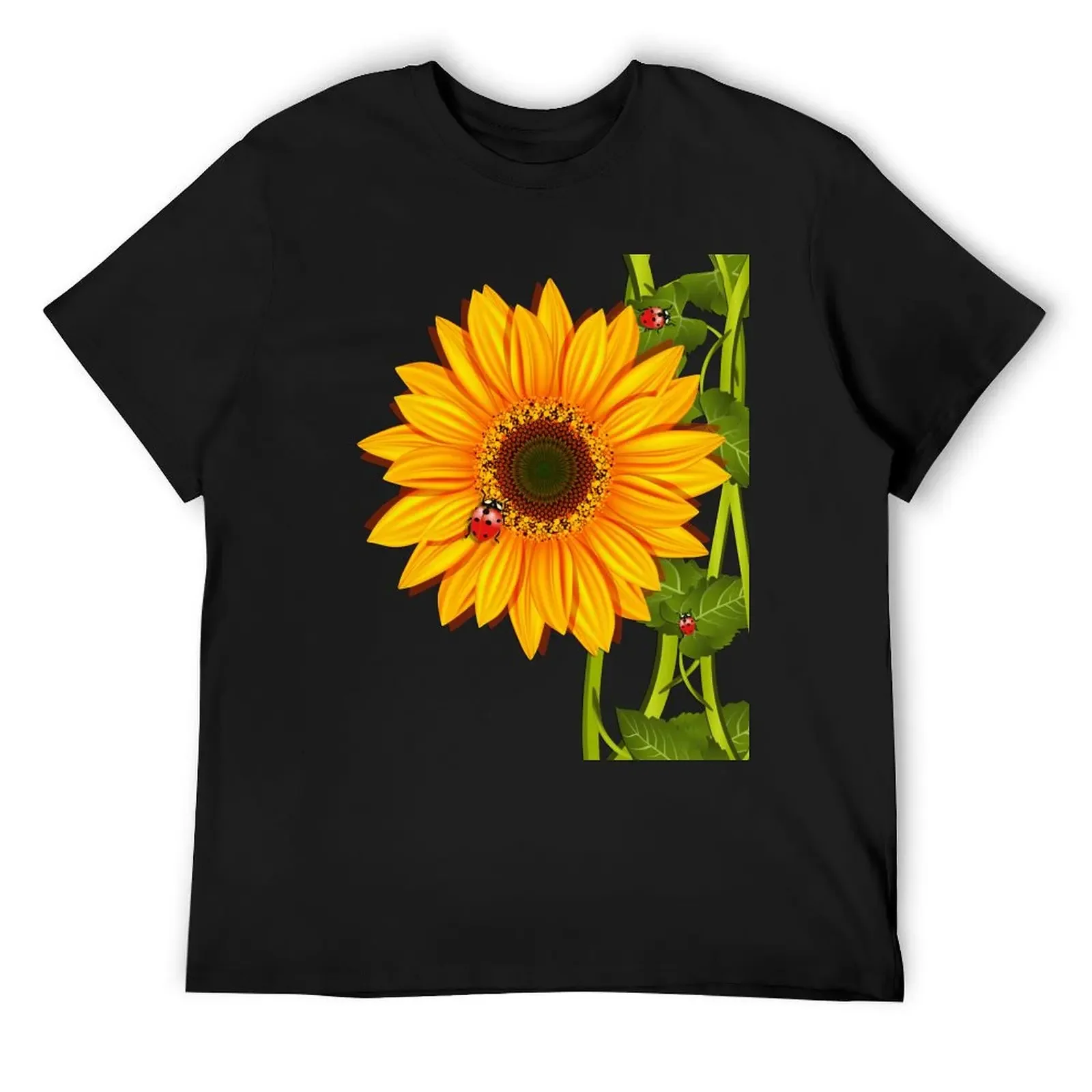 Sunflower Ladybugs T-Shirt plus sizes graphic shirts men t shirt