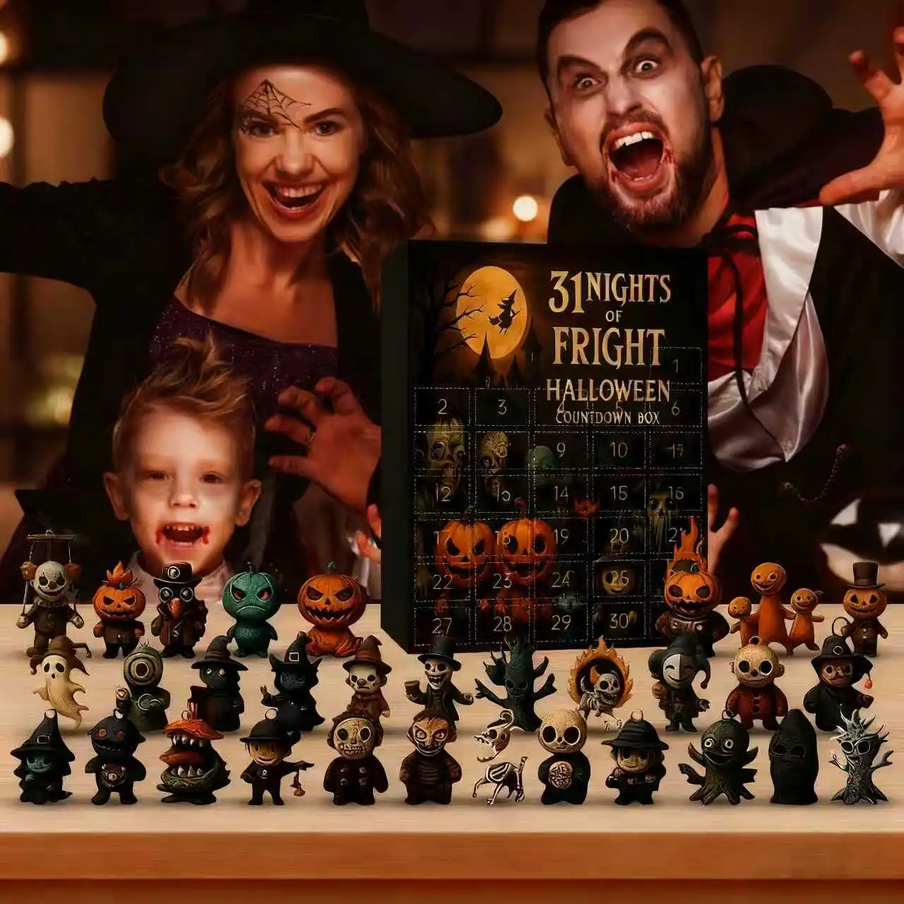 

7/15/31 шт., загадочная подарочная коробка на Хэллоуин с надписью ужасов, содержащая модные фигурки кукол