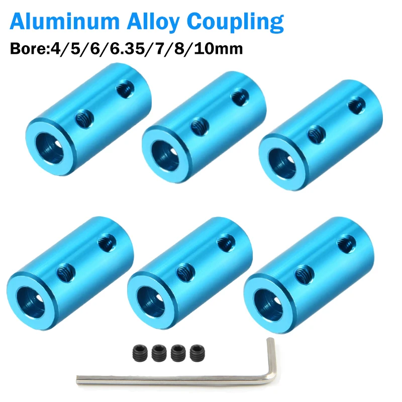 2pcs Coupling Motor Connector Sleeve Adapte 4/5/6/6.35/7/8/10mm Aluminum Flexible Shaft Coupling for 3D Printers, Ship Models