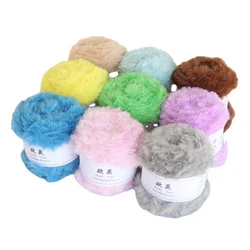 50g/Roll 32M Faux Fur Fluffy Mink Yarn Hand Knitting Crochet Wool Cashmere For Sweater Thread Baby Clothes Scarf