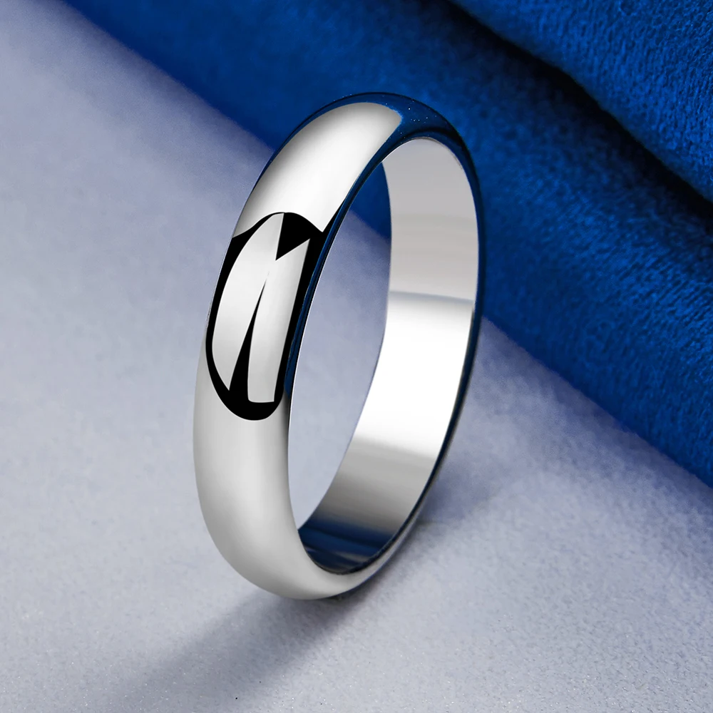 925 Sterling Silver Simple Polished Ring For Fashion Women Charm Wedding Party Gift Jewelry image 2