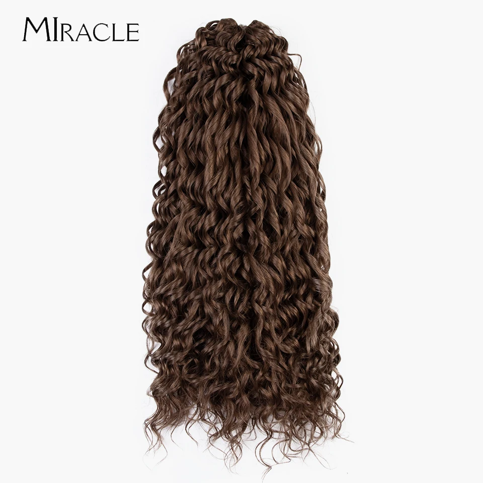 MIRACLE Crochet Hair Water Wave Twist Crochet Hair Extensions Synthetic Braid Hair Ombre Blonde Red 24