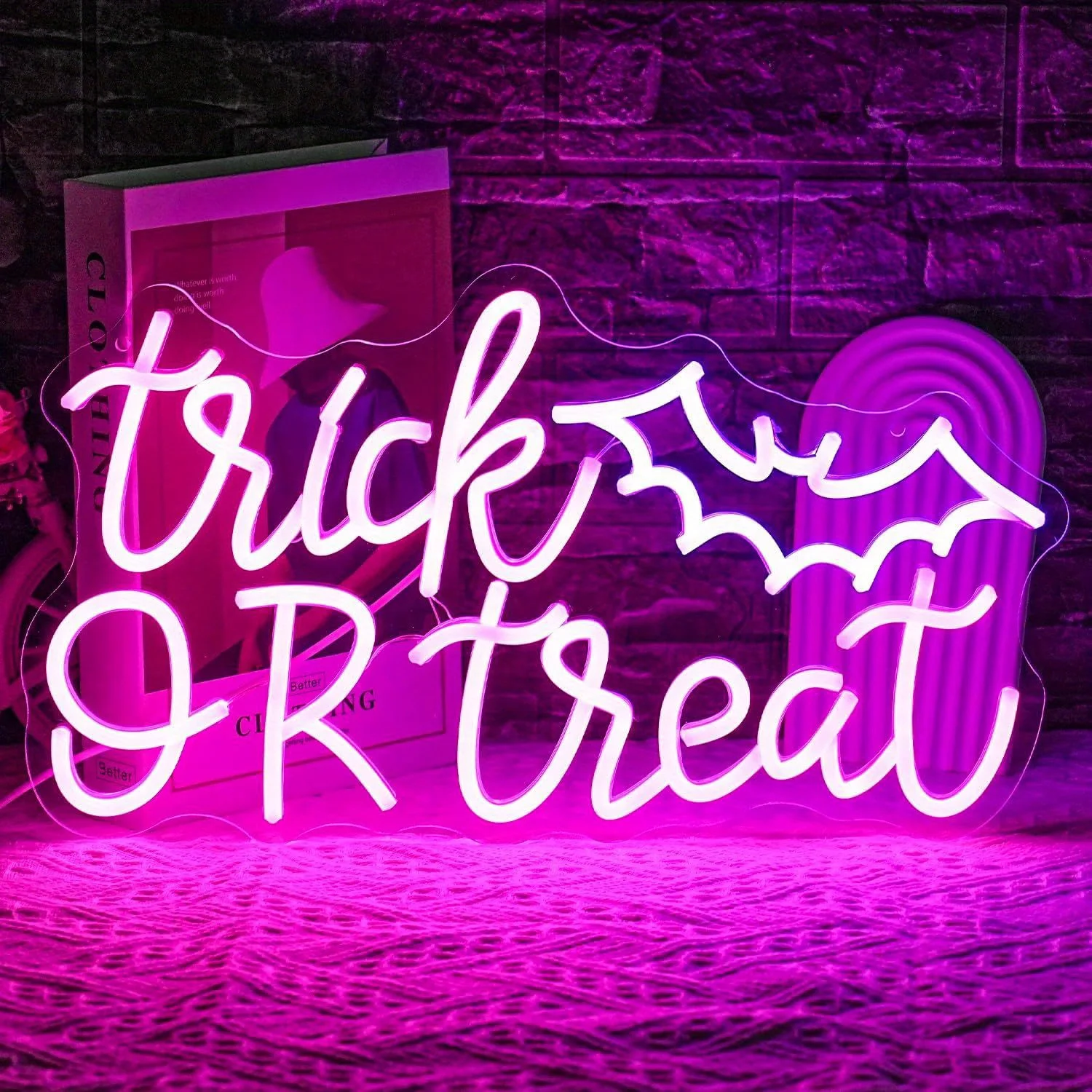 Home Decor Lighting Tricks - Trick or Treat Pink Purple Neon