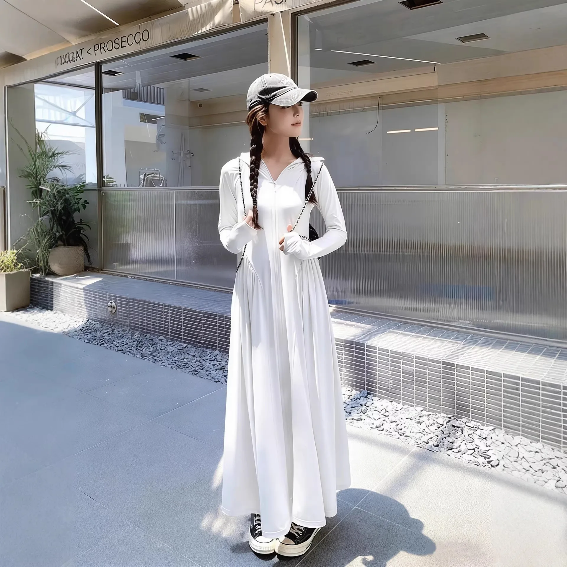 Roupas de proteção solar para mulheres no verão, leves e respiráveis, com cintura extra longa e silhueta esguia. Saia Protetora Solar