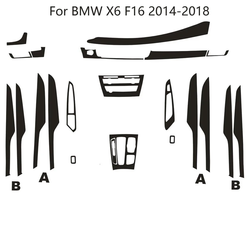 

For BMW X6 F16 2014-2018 Car-Styling 3D/5D Carbon Fiber Car Interior Center Console Color Molding Sticker Decals Parts
