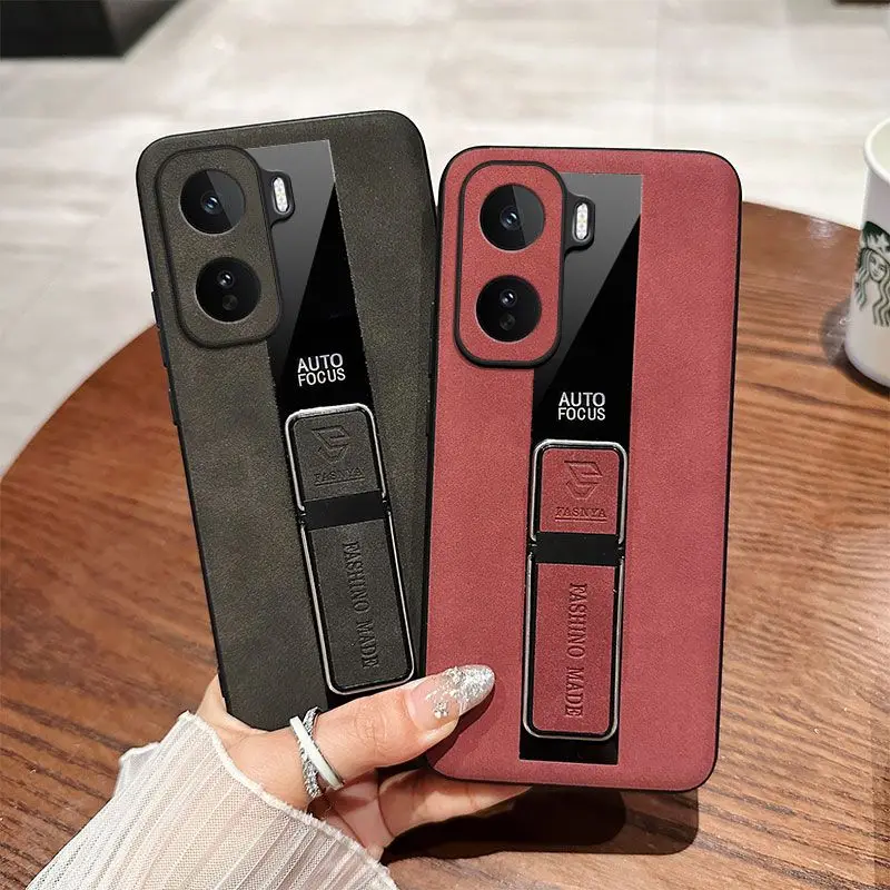 

For VIVO IQOO NEO 11 10 Pro Plus Case Simple Stand Luxurious Lambskin Leather Drop-Proof Cover For VIVO IQOO NEO10 Pro+ Funda