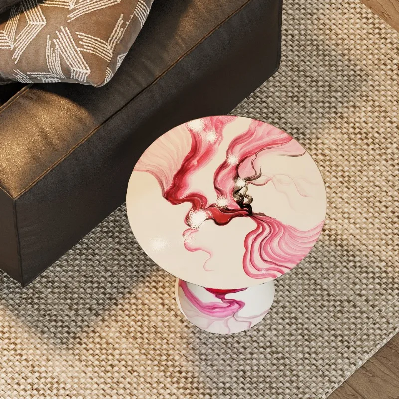 Modern minimalist Dutch designer creative painted side table, table internet celebrity graffiti, high-end corner table