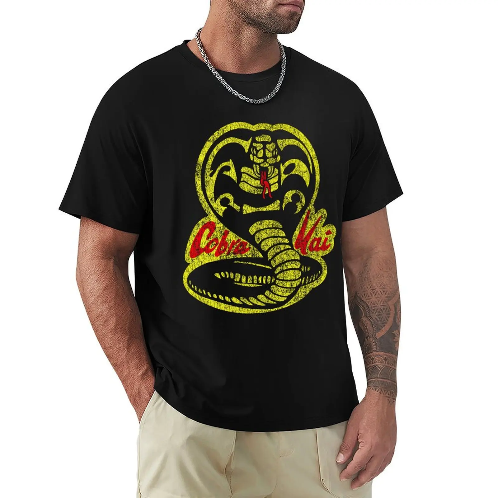 

Vintage Cobra Kai Retro 80s T Shirt Harajuku Short Sleeve T-shirt 100% Cotton Graphics Tshirt Tops