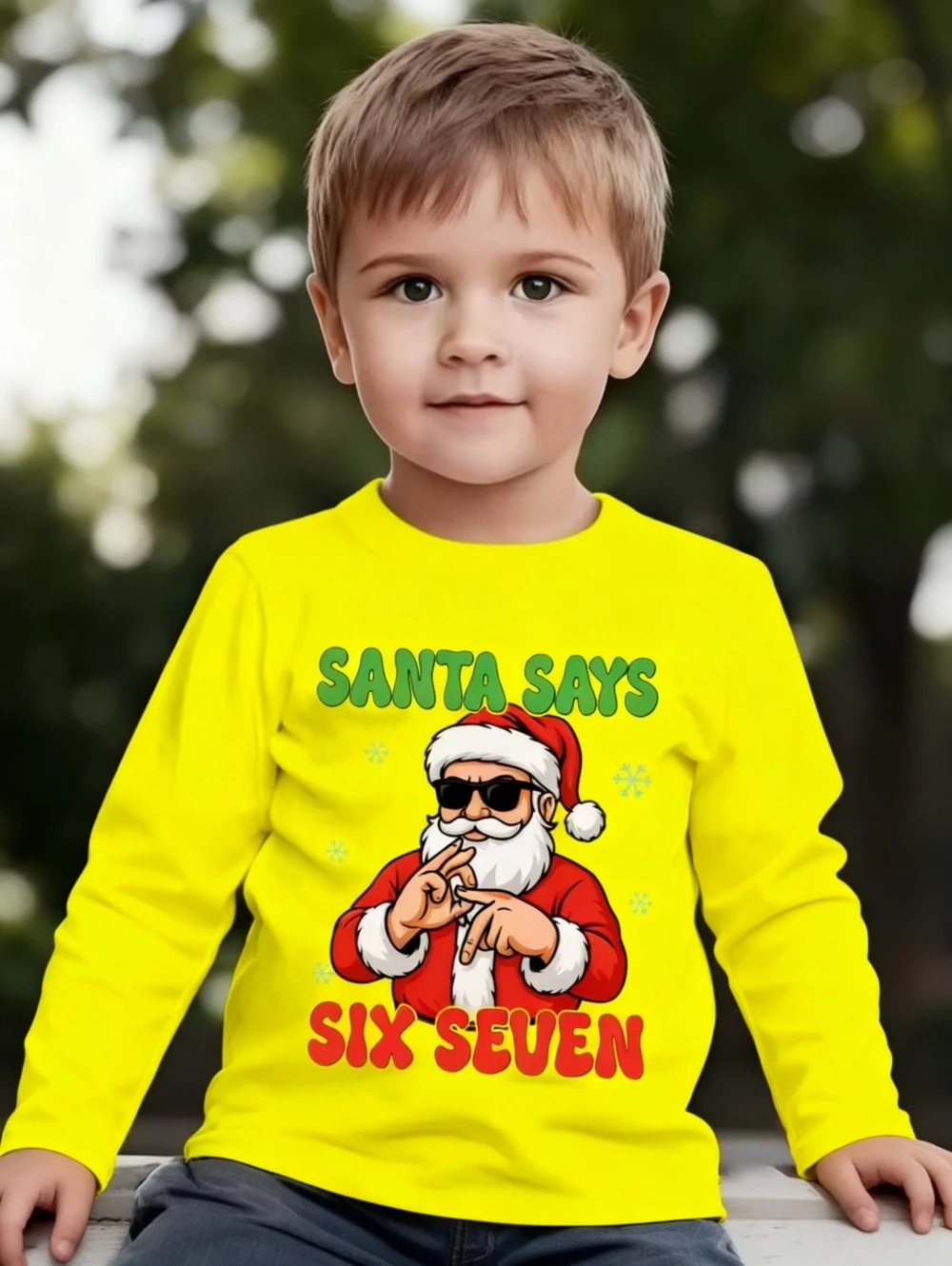 عيد الميلاد تي شيرت للأطفال متعة ستة سبعة 6 7 ميمي بلايز Y2k الفكاهة قائلا المحملة طاقم الرقبة سانتا كلوز الجرافيك ملابس الأطفال