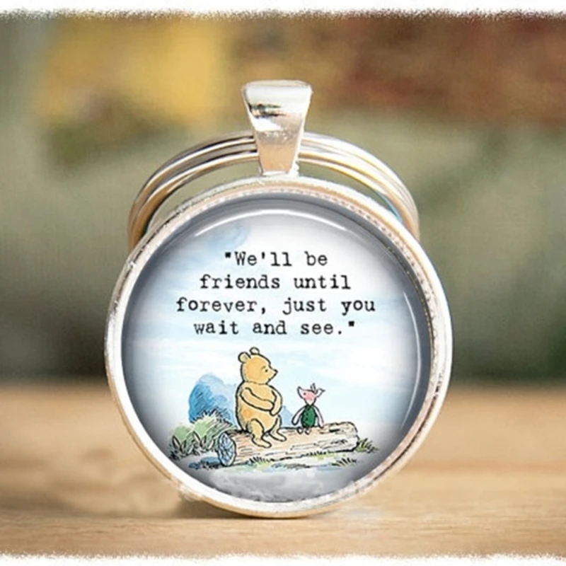 Best Friend Keychain • Long Distance Friendship • Best Friend Gift • Friendship Keyring • Winnie The Pooh Quote Keychain