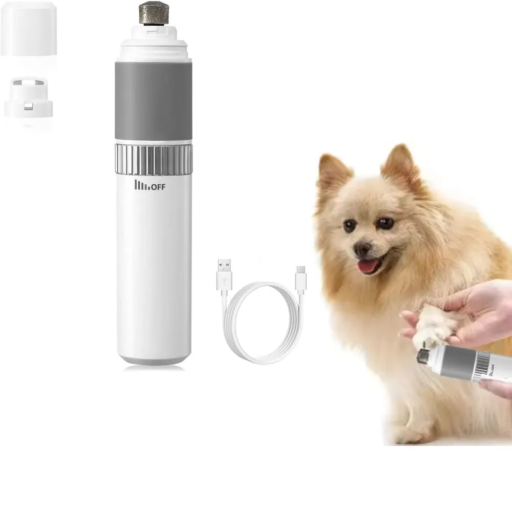 

Pet Electric Nail Polisher Stepless Speed Regulation Low Noise for Pet Cats And Dogs White