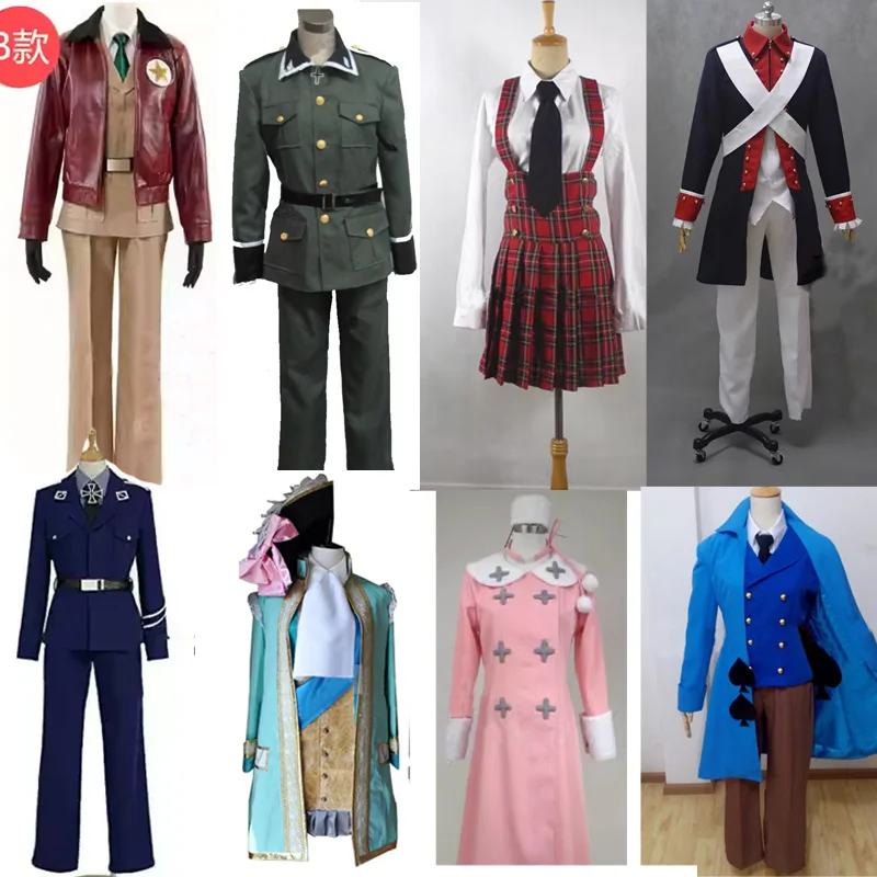 Anime APH Ludwig Military uniform Germany France Gilbert Beilschmidt Anya Cosplay Costume Custom Made