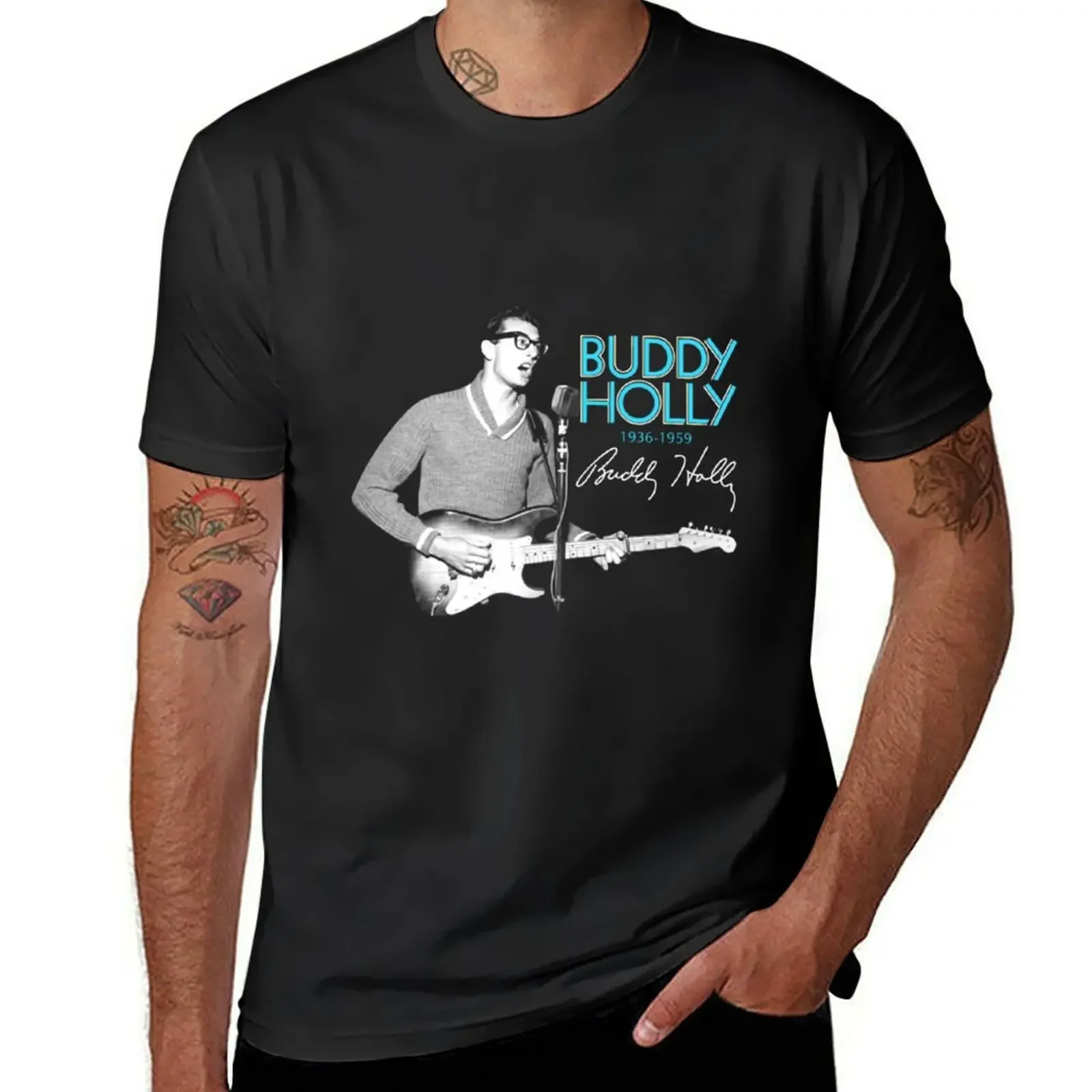 Buddy Holly T-Shirt graphics customizeds clothing for men