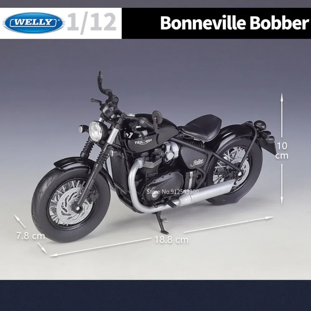 1/12 Triumph Bonneville Bobber Toy Motorcycle Model Alloy Diecast Autobike Vehicle Collection Toys for Boys Adult Festival Gifts