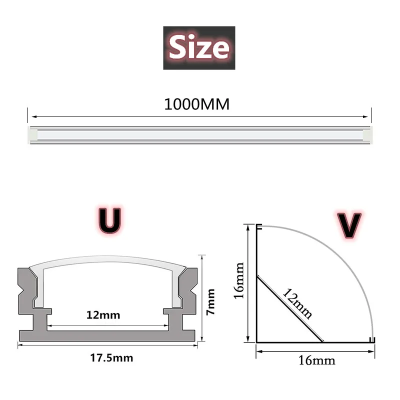 DHL 10-20 sztuk 1M DC12V V/U kanał aluminiowy LED szafka Closett drążek LED 5730 36Leds profil aluminium sztywna listwa liniowe światła