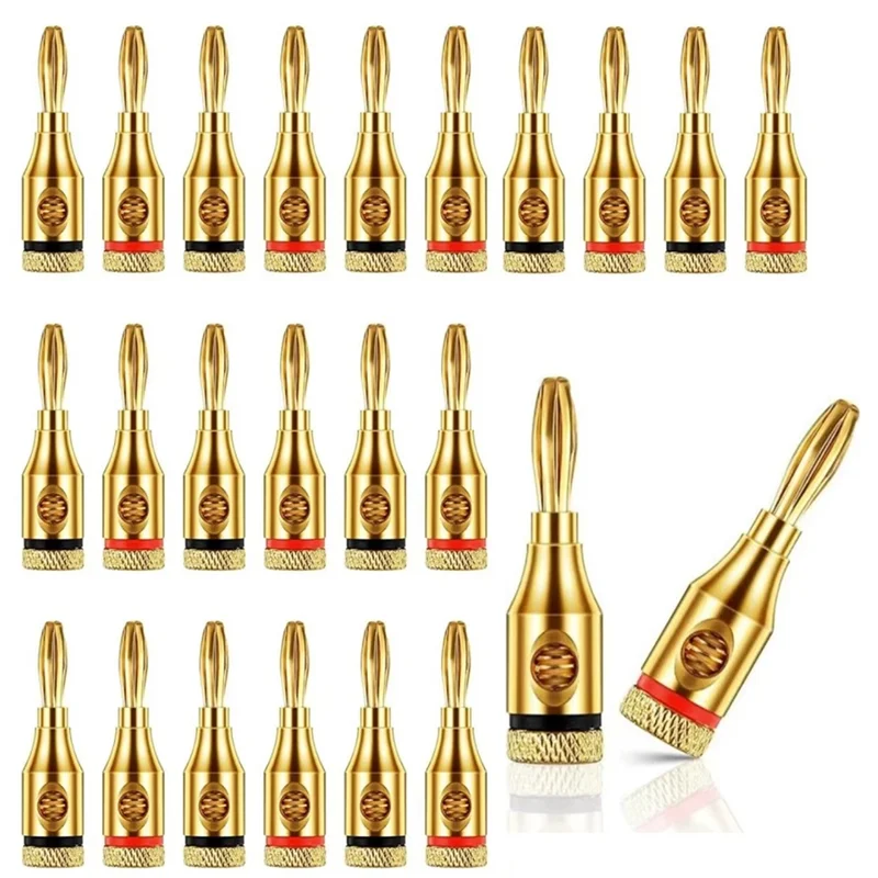 

AB45 24Pcs 4Mm Gold-Plated Musical Cable Wire Banana Plug Audio Speaker Connector Musical Speaker Cable Wire Pin Connector