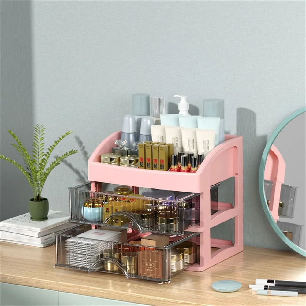 Drawer Jewelry Makeup Storage Box Plastic Make Up Large Capacity Storage Box Nail Polish Lipstick Skincare Cosmetic Storage Boxs