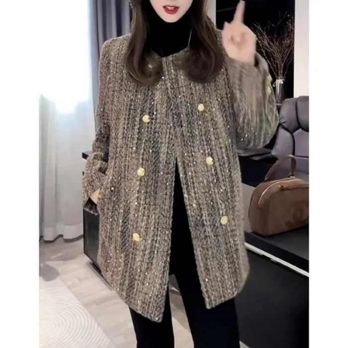 

Новинка 2024, зимнее женское модное длинное цветное пальто средней длины из хлопка Thiened Cotton Jaet на одно плечо