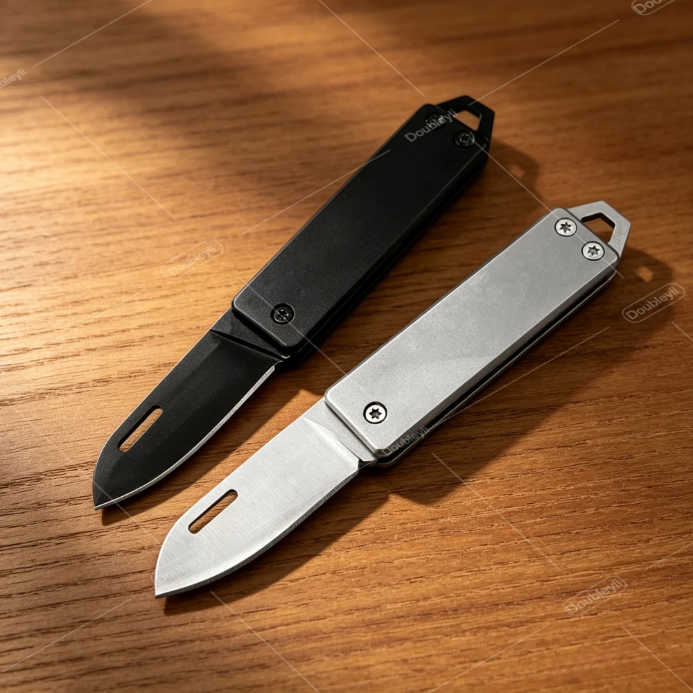 Keychain Folding Pocket Knife Practical Knife Full‑Metal Stainless Steel Handle Outdoor Camping Daily Carry Multi‑Purpose Tools