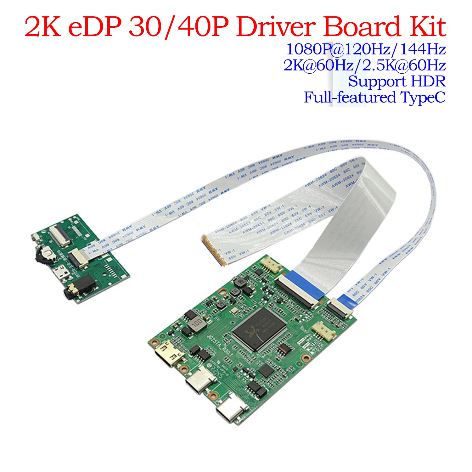 

Type-c All In One EDP Портативный дисплей Плата драйвера Поддержка HDR 1080P 120 Гц 144 Гц 2K 60 Гц edp 40-контактный сенсорный ЖК-монитор для ноутбука DIY