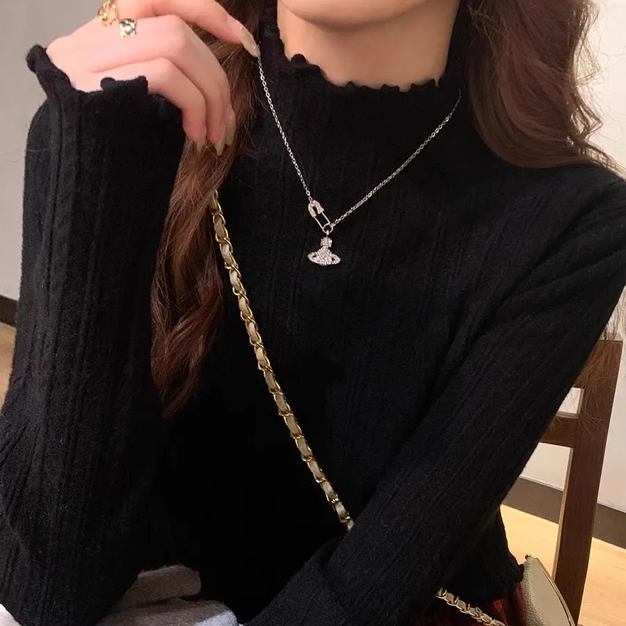 

Вязаный базовый свитер с полувысоким воротником для женщин, осенний свитер с топом уникального дизайна