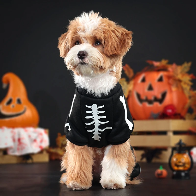 Halloween Dog Costume Night light Bust Adjusted Funny Soft and Comfortable Horror Atmosphere Transformation Costume